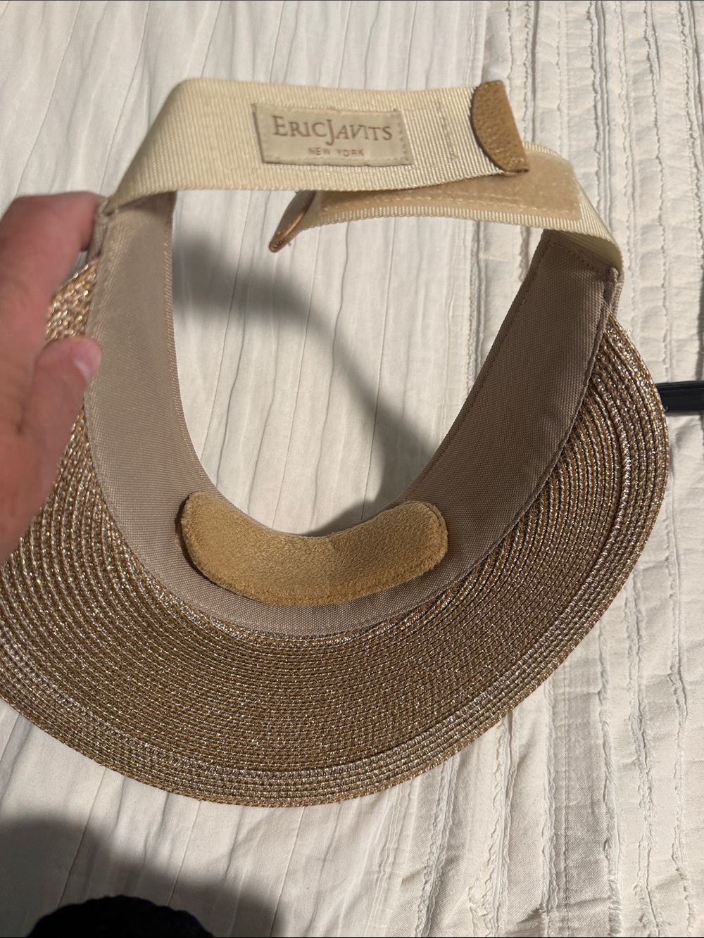 Eric Javits Neutral / gold Visor Sun Hat - Lightweight Summer Accessory - Picture 6 of 8